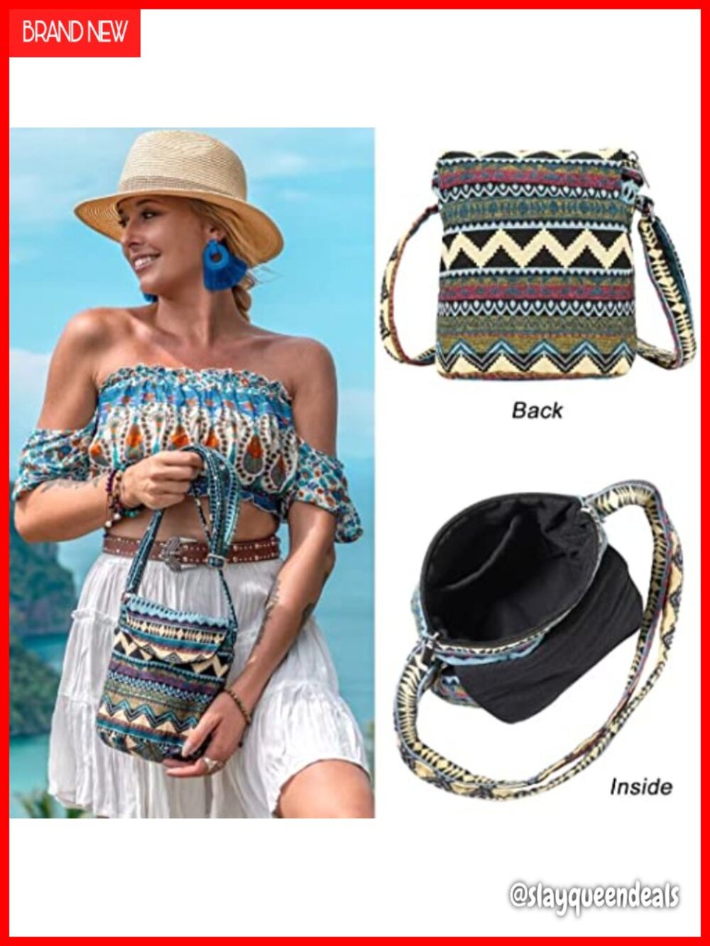 Denim Satchel Crossbody Bag - Picture 5 of 6